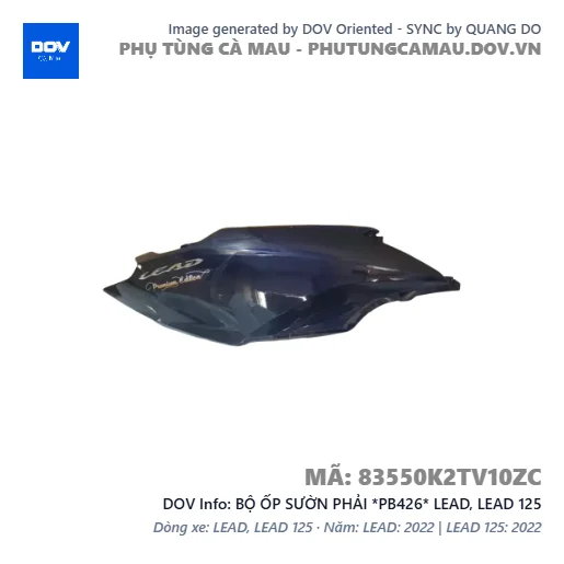 BỘ ỐP SƯỜN PHẢI *PB426* LEAD, LEAD 125 — 83550K2TV10ZC