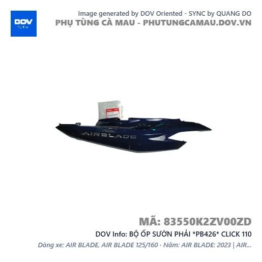 BỘ ỐP SƯỜN PHẢI *PB426* CLICK 110 — 83550K2ZV00ZD