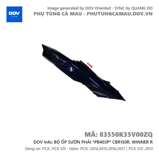 BỘ ỐP SƯỜN PHẢI *PB403P* CBR150R, WINNER R — 83550K35V00ZQ