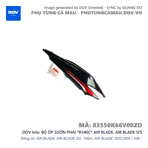 BỘ ỐP SƯỜN PHẢI *R340C* AIR BLADE, AIR BLADE 125 — 83550K66V00ZD