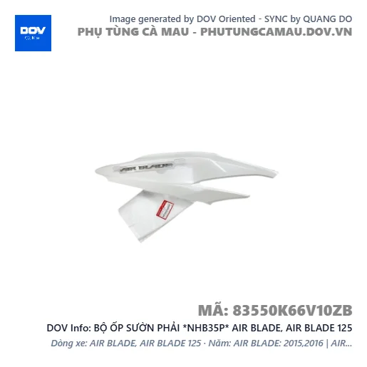 BỘ ỐP SƯỜN PHẢI *NHB35P* AIR BLADE, AIR BLADE 125 — 83550K66V10ZB