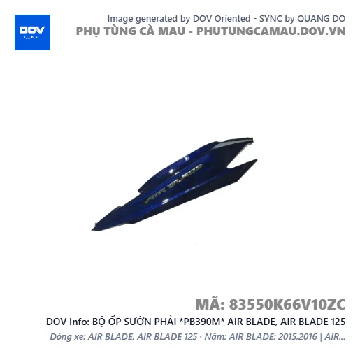 BỘ ỐP SƯỜN PHẢI *PB390M* AIR BLADE, AIR BLADE 125 — 83550K66V10ZC