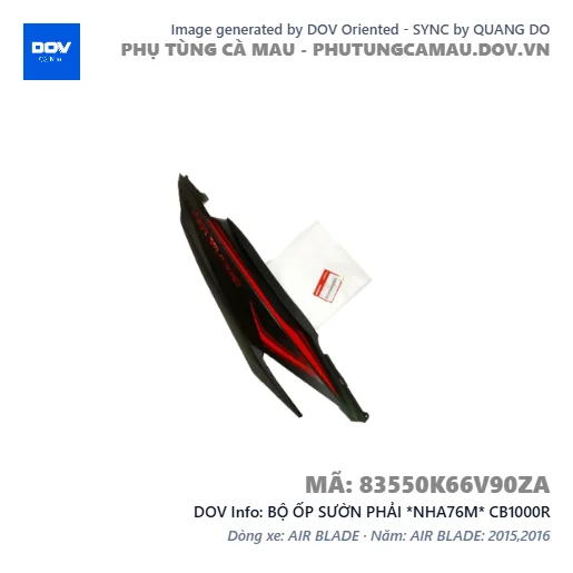 BỘ ỐP SƯỜN PHẢI *NHA76M* CB1000R — 83550K66V90ZA
