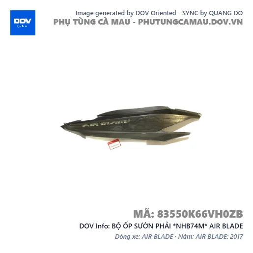 BỘ ỐP SƯỜN PHẢI *NHB74M* AIR BLADE — 83550K66VH0ZB