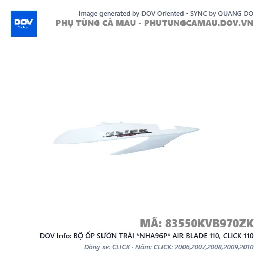 BỘ ỐP SƯỜN TRÁI *NHA96P* AIR BLADE 110, CLICK 110 — 83550KVB970ZK