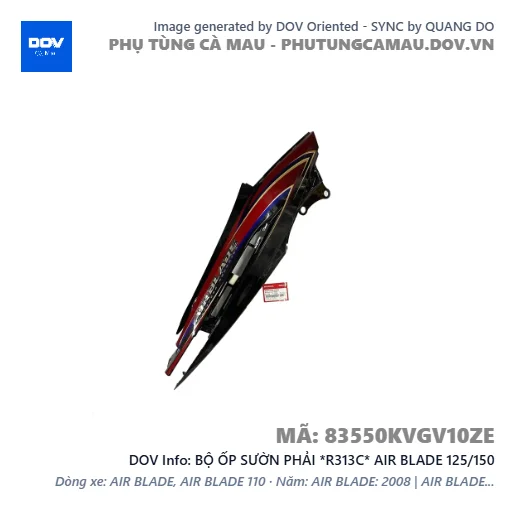 BỘ ỐP SƯỜN PHẢI *R313C* AIR BLADE 125/150 — 83550KVGV10ZE