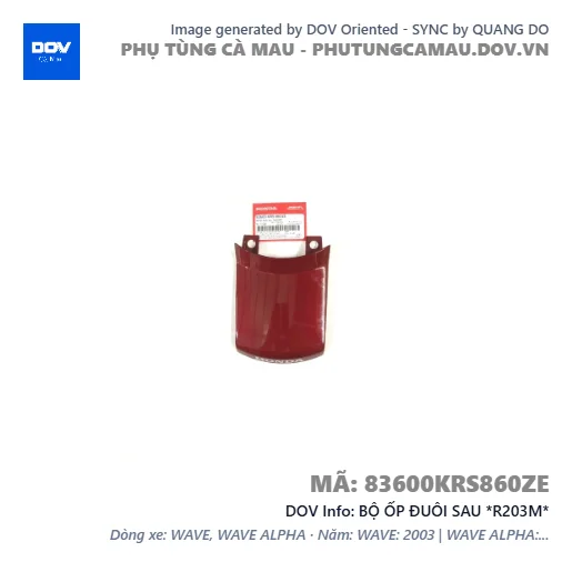 BỘ ỐP ĐUÔI SAU *R203M*  — 83600KRS860ZE