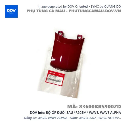 BỘ ỐP ĐUÔI SAU *R203M* WAVE, WAVE ALPHA — 83600KRS900ZD