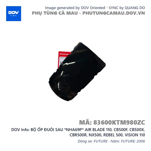 BỘ ỐP ĐUÔI SAU *NHA69P* AIR BLADE 110, CB500F, CB500X, CBR500R, NX500, REBEL 500, VISION 110 — 83600KTM980ZC