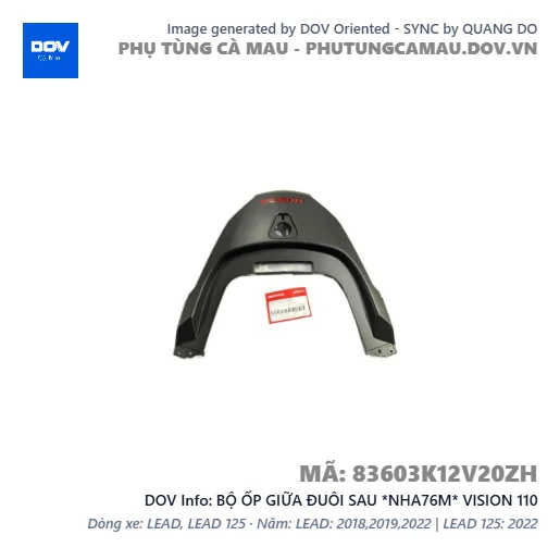 BỘ ỐP GIỮA ĐUÔI SAU *NHA76M* VISION 110 — 83603K12V20ZH