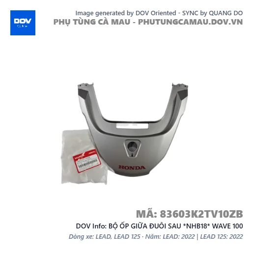 BỘ ỐP GIỮA ĐUÔI SAU *NHB18* WAVE 100 — 83603K2TV10ZB