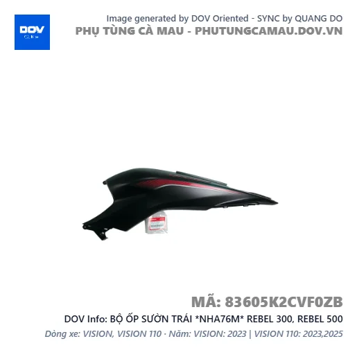 BỘ ỐP SƯỜN TRÁI *NHA76M* REBEL 300, REBEL 500 — 83605K2CVF0ZB