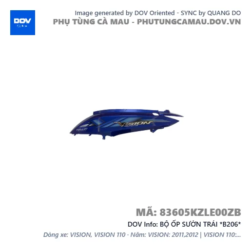 BỘ ỐP SƯỜN TRÁI *B206*  — 83605KZLE00ZB
