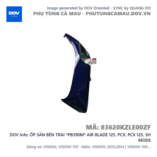 ỐP SÀN BÊN TRÁI *PB390M* AIR BLADE 125, PCX, PCX 125, SH MODE — 83620KZLE00ZF