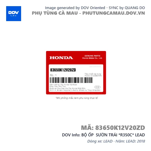 BỘ ỐP  SƯỜN TRÁI *R350C* LEAD — 83650K12V20ZD