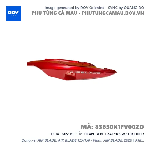 BỘ ỐP THÂN BÊN TRÁI *R368* CB1000R — 83650K1FV00ZD