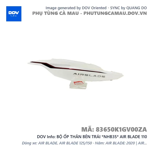 BỘ ỐP THÂN BÊN TRÁI *NHB35* AIR BLADE 110 — 83650K1GV00ZA