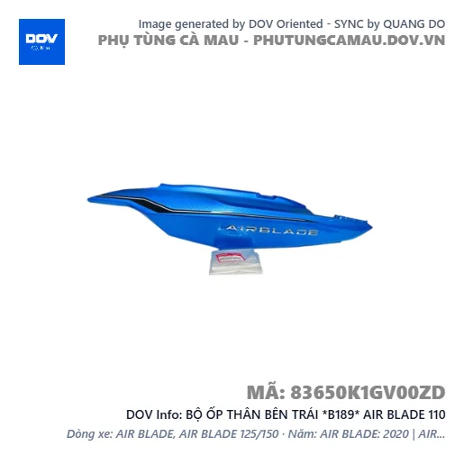 BỘ ỐP THÂN BÊN TRÁI *B189* AIR BLADE 110 — 83650K1GV00ZD