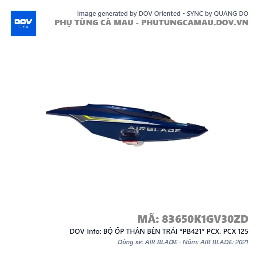 BỘ ỐP THÂN BÊN TRÁI *PB421* PCX, PCX 125 — 83650K1GV30ZD