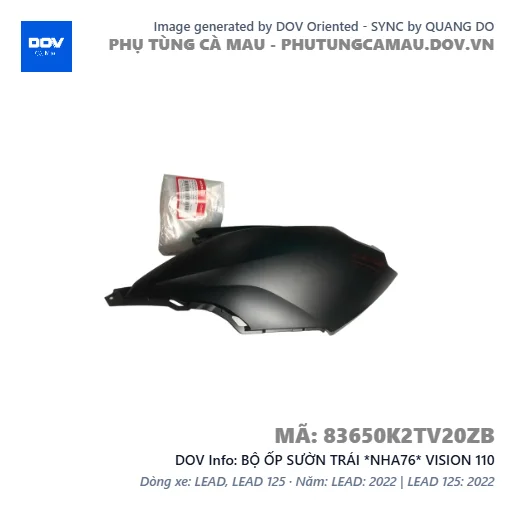 BỘ ỐP SƯỜN TRÁI *NHA76* VISION 110 — 83650K2TV20ZB