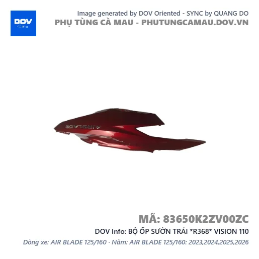 BỘ ỐP SƯỜN TRÁI *R368* VISION 110 — 83650K2ZV00ZC