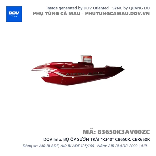 BỘ ỐP SƯỜN TRÁI *R340* CB650R, CBR650R — 83650K3AV00ZC