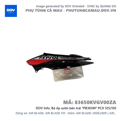Bộ ốp sườn bên trái *PB383M* PCX 125/150 — 83650KVGV00ZA