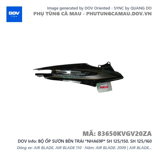 BỘ ỐP SƯỜN BÊN TRÁI *NHA69P* SH 125/150, SH 125/160 — 83650KVGV20ZA