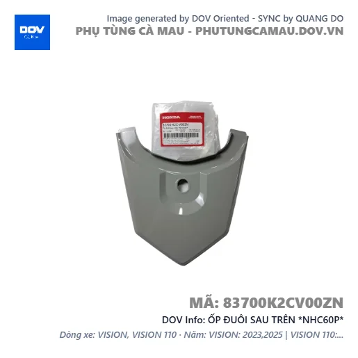 ỐP ĐUÔI SAU TRÊN *NHC60P* — 83700K2CV00ZN