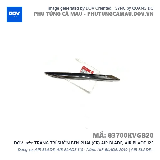 TRANG TRÍ SƯỜN BÊN PHẢI (CR) AIR BLADE, AIR BLADE 125 — 83700KVGB20