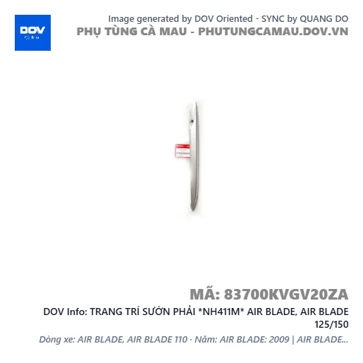TRANG TRÍ SƯỜN PHẢI *NH411M* AIR BLADE, AIR BLADE 125/150 — 83700KVGV20ZA