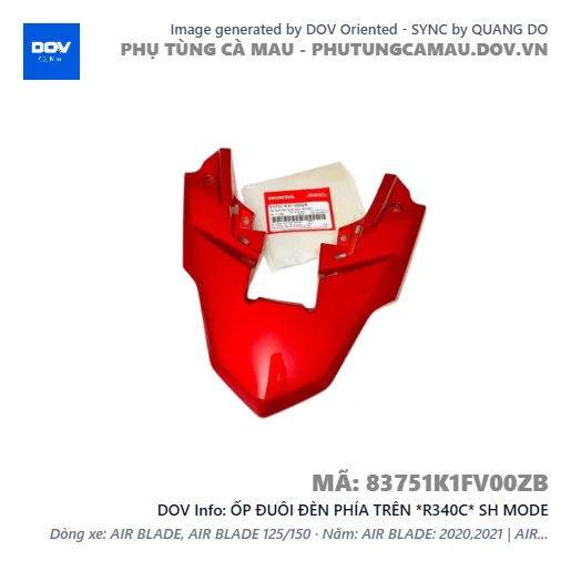 ỐP ĐUÔI ĐÈN PHÍA TRÊN *R340C* SH MODE — 83751K1FV00ZB