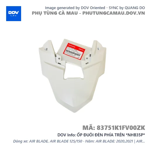 ỐP ĐUÔI ĐÈN PHÍA TRÊN *NHB35P* — 83751K1FV00ZK