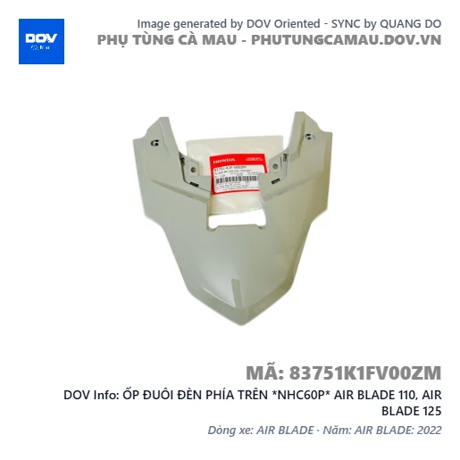 ỐP ĐUÔI ĐÈN PHÍA TRÊN *NHC60P* AIR BLADE 110, AIR BLADE 125 — 83751K1FV00ZM