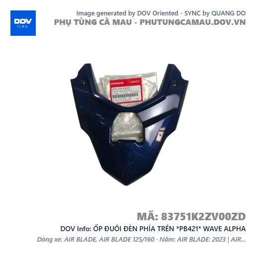 ỐP ĐUÔI ĐÈN PHÍA TRÊN *PB421* WAVE ALPHA — 83751K2ZV00ZD