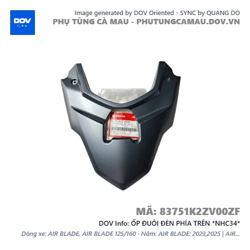 ỐP ĐUÔI ĐÈN PHÍA TRÊN *NHC34* — 83751K2ZV00ZF