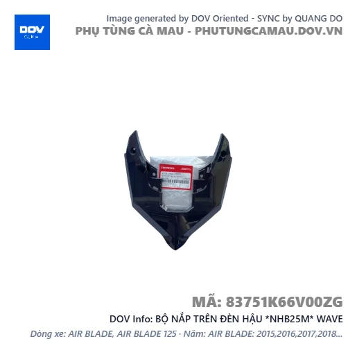 BỘ NẮP TRÊN ĐÈN HẬU *NHB25M* WAVE — 83751K66V00ZG