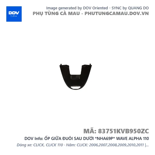ỐP GIỮA ĐUÔI SAU DƯỚI *NHA69P* WAVE ALPHA 110 — 83751KVB950ZC
