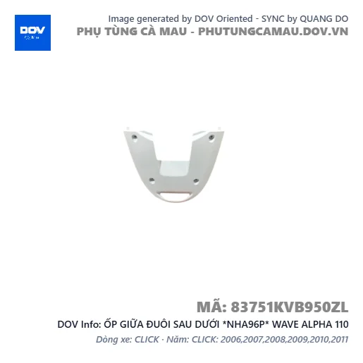 ỐP GIỮA ĐUÔI SAU DƯỚI *NHA96P* WAVE ALPHA 110 — 83751KVB950ZL