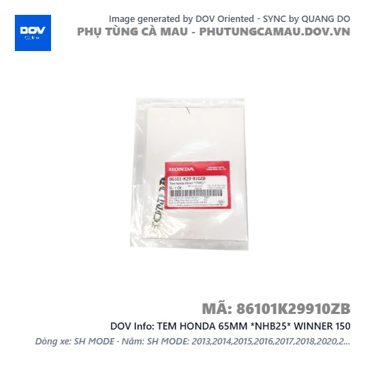 TEM HONDA 65MM *NHB25* WINNER 150 — 86101K29910ZB