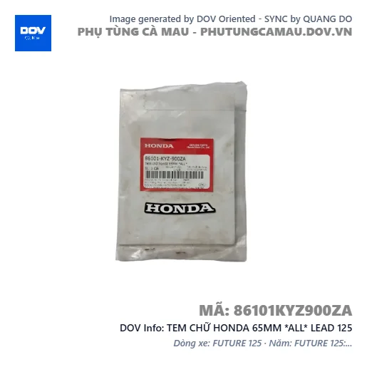 TEM CHỮ HONDA 65MM *ALL* LEAD 125 — 86101KYZ900ZA