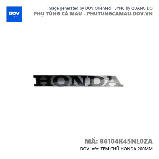 TEM CHỮ HONDA 200MM  — 86104K45NL0ZA
