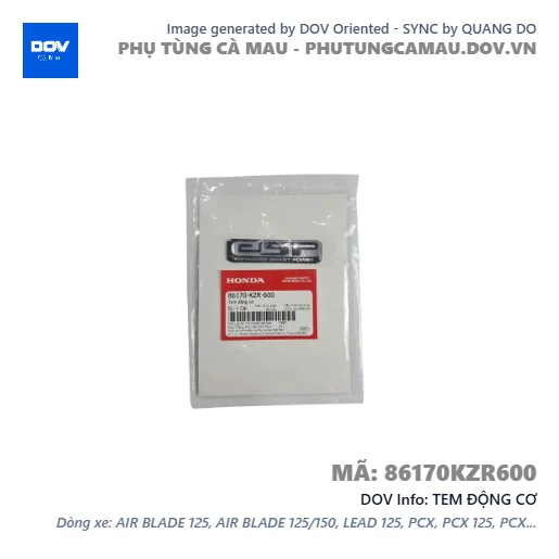 TEM ĐỘNG CƠ  — 86170KZR600