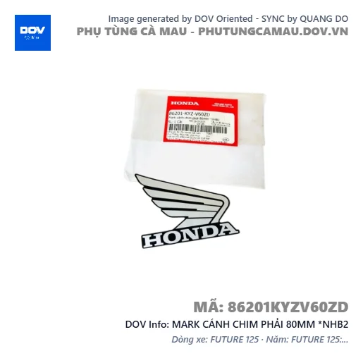 MARK CÁNH CHIM PHẢI 80MM *NHB2  — 86201KYZV60ZD