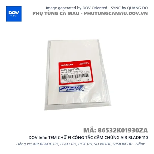 TEM CHỮ FI CÔNG TẮC CẦM CHỪNG AIR BLADE 110 — 86532K01930ZA