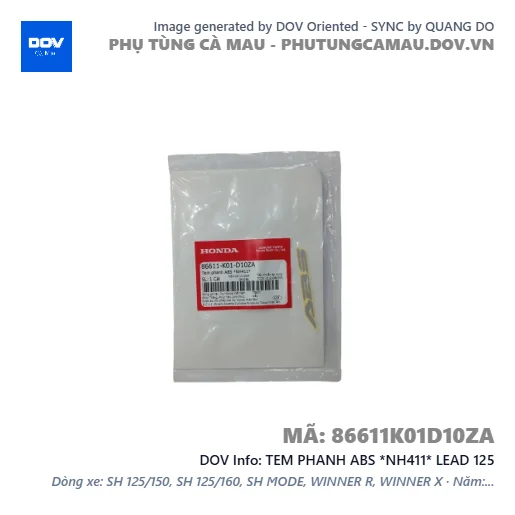 TEM PHANH ABS *NH411* LEAD 125 — 86611K01D10ZA