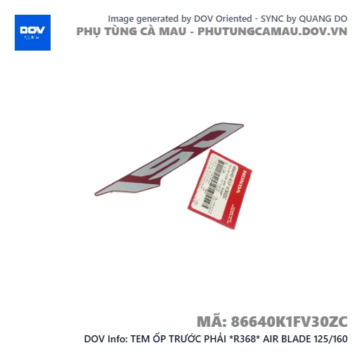 TEM ỐP TRƯỚC PHẢI *R368* AIR BLADE 125/160 — 86640K1FV30ZC