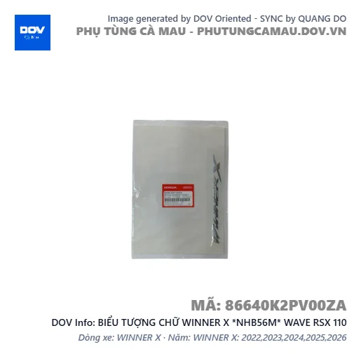 BIỂU TƯỢNG CHỮ WINNER X *NHB56M* WAVE RSX 110 — 86640K2PV00ZA