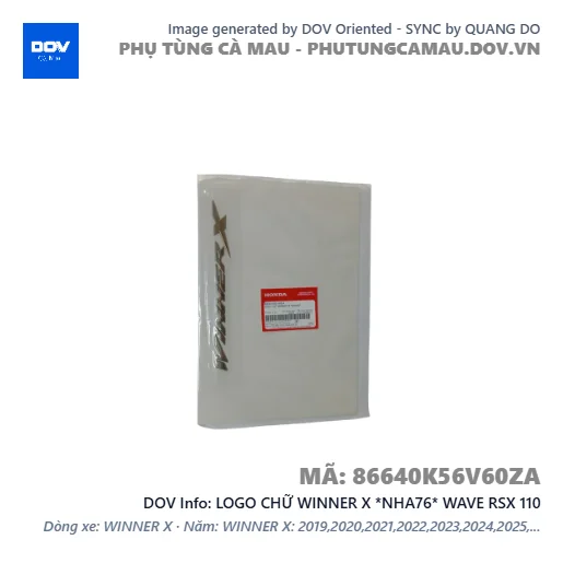 LOGO CHỮ WINNER X *NHA76* WAVE RSX 110 — 86640K56V60ZA