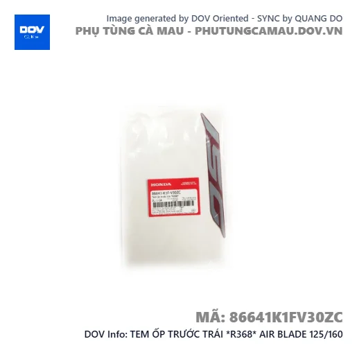 TEM ỐP TRƯỚC TRÁI *R368* AIR BLADE 125/160 — 86641K1FV30ZC